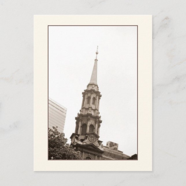 St. Paul's Chapel Sepia Postcard (Front)