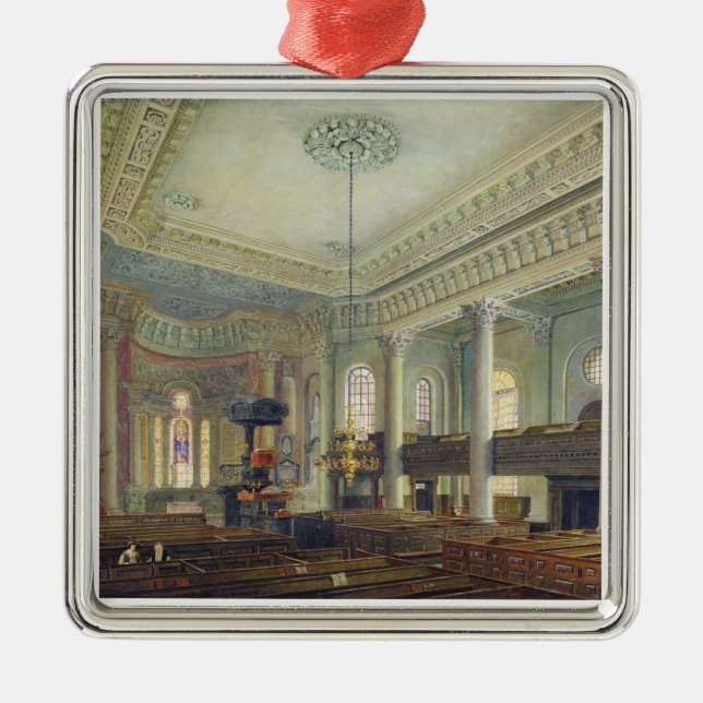 St. Paul's, Deptford (w/c on paper) Metal Ornament (Front)