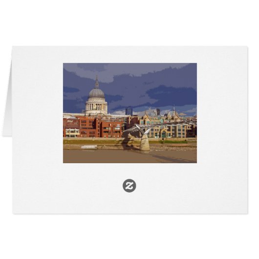 St Paul's London retro poster-style card (Back Horizontal)