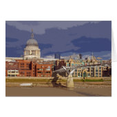 St Paul's London retro poster-style card (Front Horizontal)