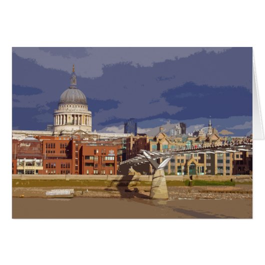St Paul's London retro poster-style card (Front Horizontal)