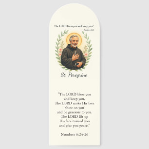 St. Peregrine Blessings Watercolor Wreath Bookmarks