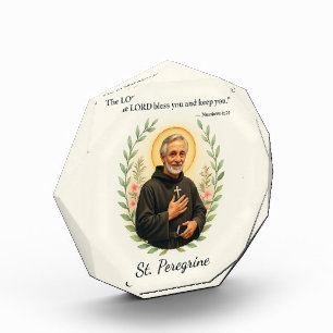 St. Peregrine Feast Day Blessings Watercolor Wreat Acrylic Award