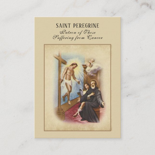 St. Peregrine Patron Saint of Cancer Holy Card (Front)