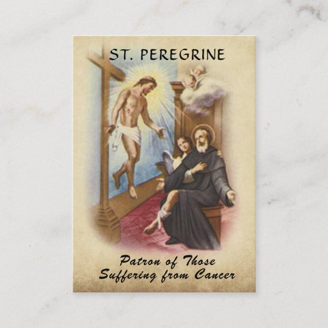 St. Peregrine Patron Saint of Cancer Holy Card (Front)