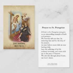 St. Peregrine Patron Saint of Cancer Holy Card
