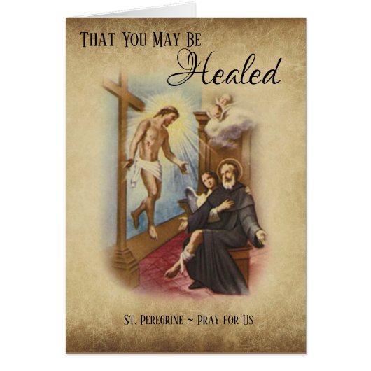 St. Peregrine Patron Saint of Cancer Jesus Cross (Front)