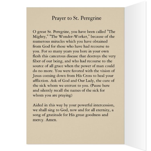 St. Peregrine Patron Saint of Cancer Jesus Cross (Inside (Left))