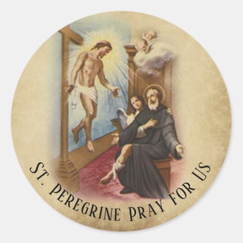 St Peregrine Patron Saint of Cancer Patients Classic Round Sticker
