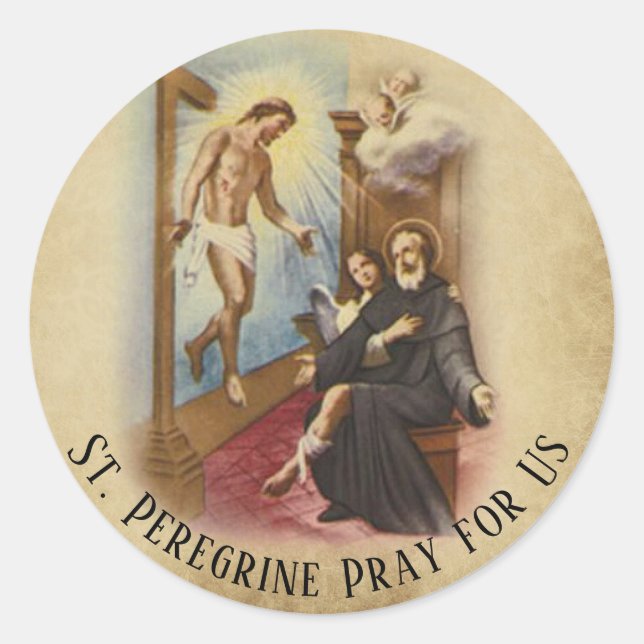 St. Peregrine Patron Saint of Cancer Patients Classic Round Sticker (Front)