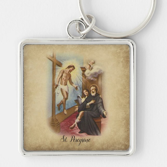 St. Peregrine Patron Saint of Cancer Patients Keychain (Front)