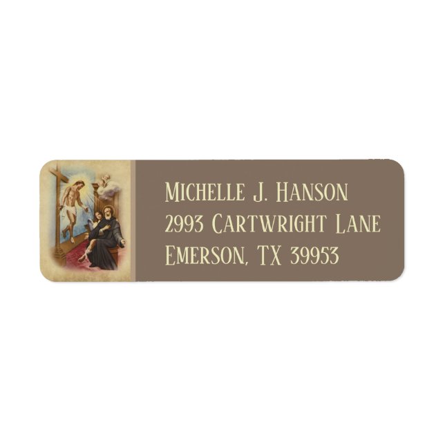 St. Peregrine Patron Saint of Cancer Patients Label (Front)