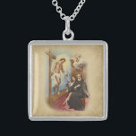St. Peregrine Patron Saint of Cancer Patients Sterling Silver Necklace<br><div class="desc">St. Peregrine (Feast Day - May 4) is the patron saint of cancer patients. He was born in 1260 at Forlì, Italy to an affluent family, died in 1345 and was canonized in 1726. St. Peregrine lived a comfortable life as a youth, and politically opposed the papacy. After he experienced...</div>