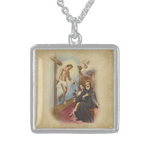 St. Peregrine Patron Saint of Cancer Patients Sterling Silver Necklace