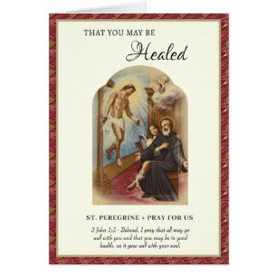 St. Peregrine Prayers Cancer Health Illness  Cards