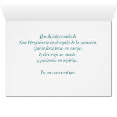 St. Peregrine, Spanish Prayer Heal Cancer, Cross (Inside Horizontal (Bottom))