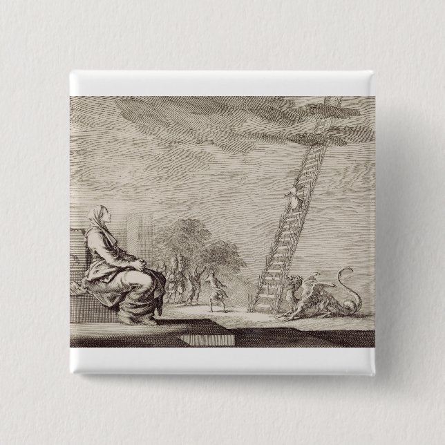 St. Perpetua’s Vision: The Ladder of Martyrdom Art Button (Front)