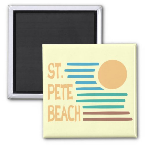 St Pete Beach Florida geometric sunset Magnet
