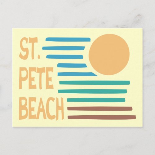 St Pete Beach Florida geometric sunset Postcard