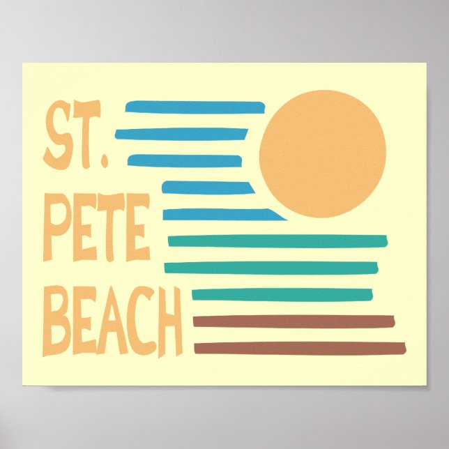 St. Pete Beach Florida geometric sunset Poster (Front)