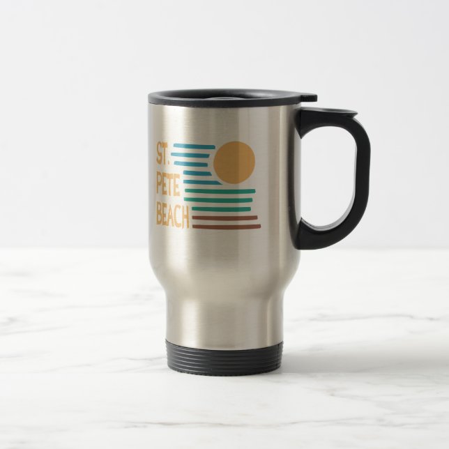 St. Pete Beach Florida geometric sunset Travel Mug (Right)