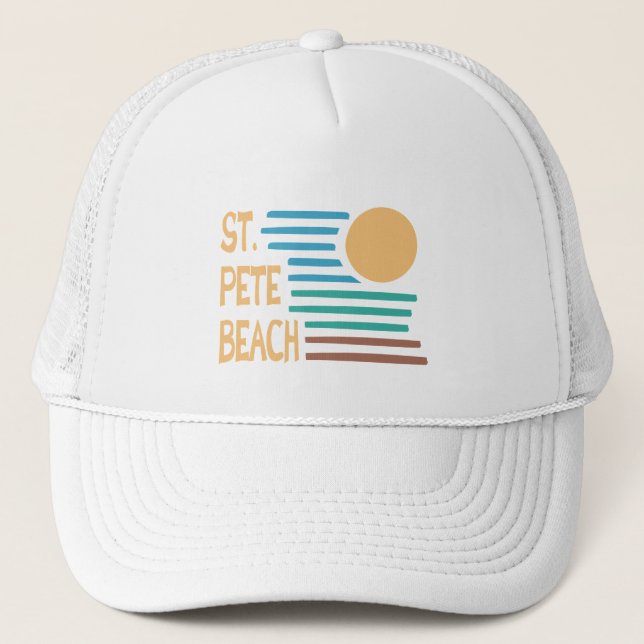 St. Pete Beach Florida geometric sunset Trucker Hat (Front)