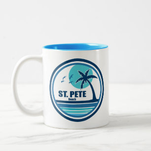 St. Pete Beach Florida Palm Tree Birds Two-Tone Coffee Mug