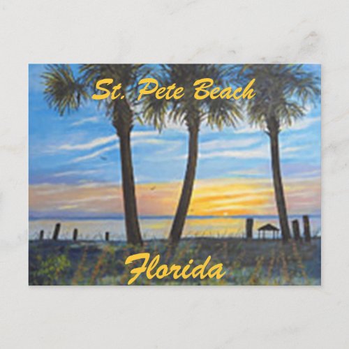 ST PETE BEACH FLORIDA PALMS POSTCARD POSTCARD