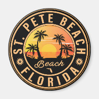 St. Pete Beach Florida Retro Sunset Palm Tree 60s