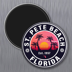 St. Pete Beach Florida Retro Sunset Souvenirs 60s Magnet