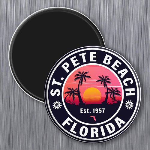 St Pete Beach Florida Retro Sunset Souvenirs 60s Magnet