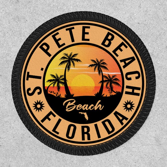 St. Pete Beach Florida Retro Sunset Souvenirs 60s Patch (Front)