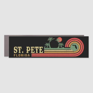 St. Pete Beach Florida Retro Vintage Palm Tree 60s Car Magnet