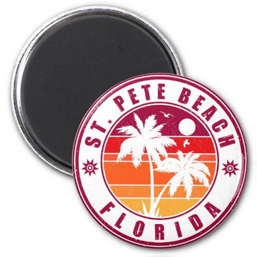 St Pete Beach Florida Retro Vintage Palm Tree 60s Magnet