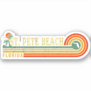 St. Pete Beach Florida Retro Vintage Palm Tree 60s Sticker