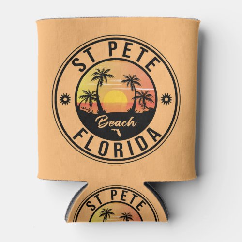 St Pete Beach Florida Souvenir Vintage Palm Tree Can Cooler