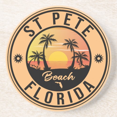 St Pete Beach Florida Souvenir Vintage Palm Tree Coaster