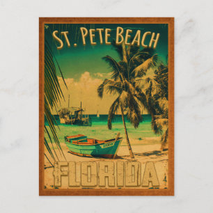 St. Pete Beach Florida Souvenir Vintage Palm Trees Postcard