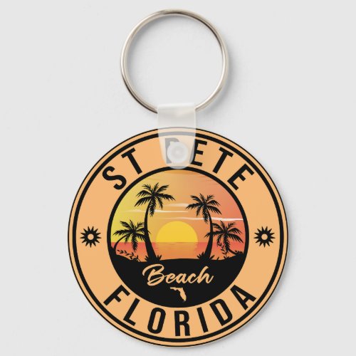 St Pete Beach Florida Souvenir Vintage Travel Keychain