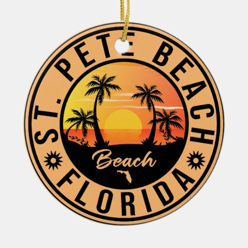 St Pete Beach Florida Sunset Paradise Vintage Ceramic Ornament