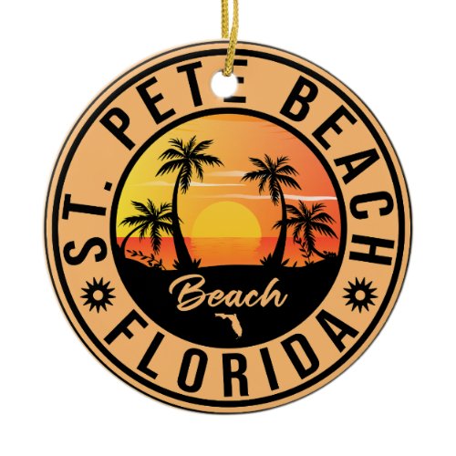 St Pete Beach Florida Sunset Paradise Vintage Ceramic Ornament