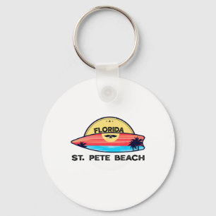 St Pete Beach Florida Surfboard Beach Surfing Keychain