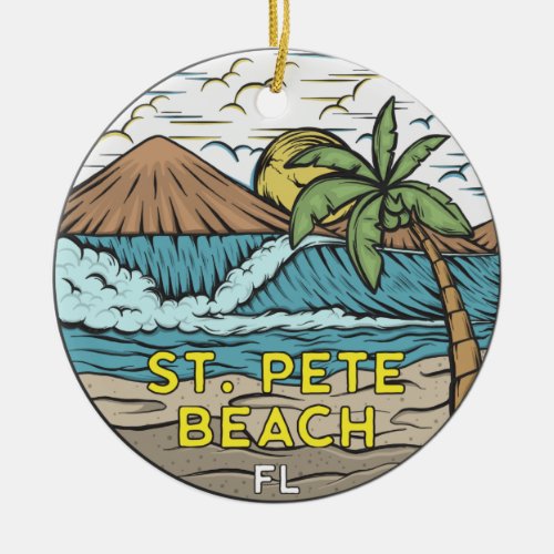 St Pete Beach Florida Vintage Ceramic Ornament