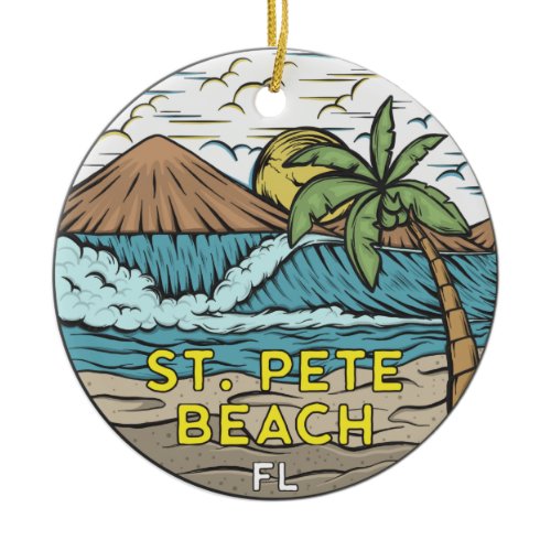 St Pete Beach Florida Vintage Ceramic Ornament