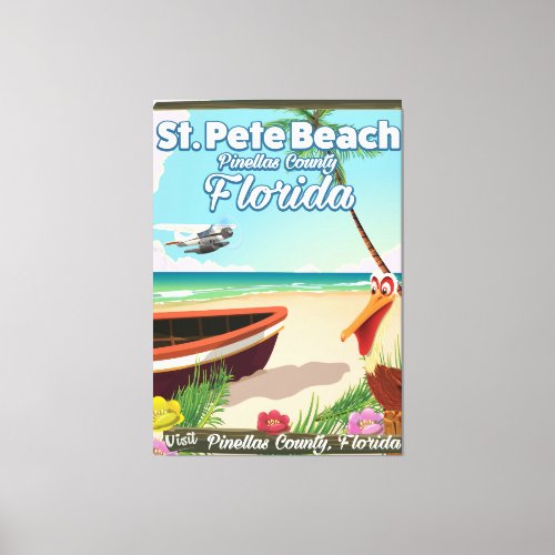 St Pete Beach Florida vintage travel poster Canvas Print