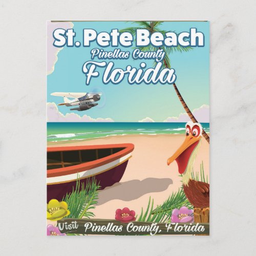 St Pete Beach Florida vintage travel poster Postcard