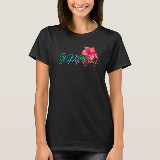 St Pete Beach Hibiscus Flowers Florida Beach Luau  T-Shirt (Front)