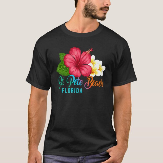 St  Pete Beach Vacation Florida Tropical Hibiscus  T-Shirt (Front)