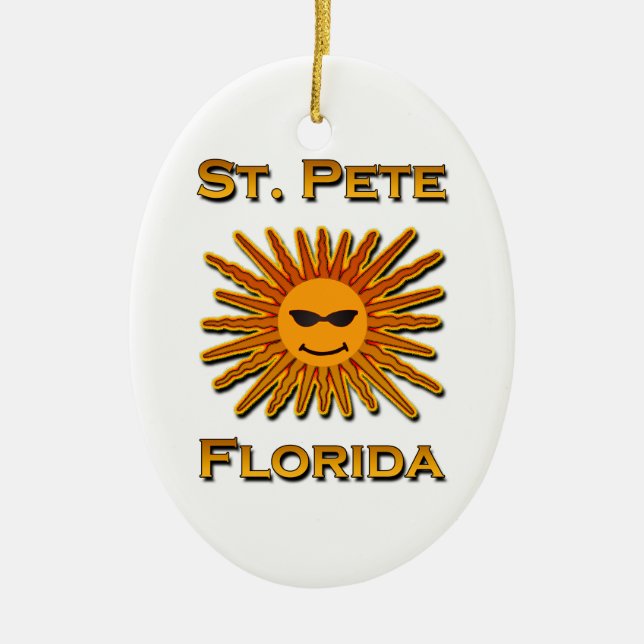 St. Pete Florida Sun Logo Ceramic Ornament (Front)