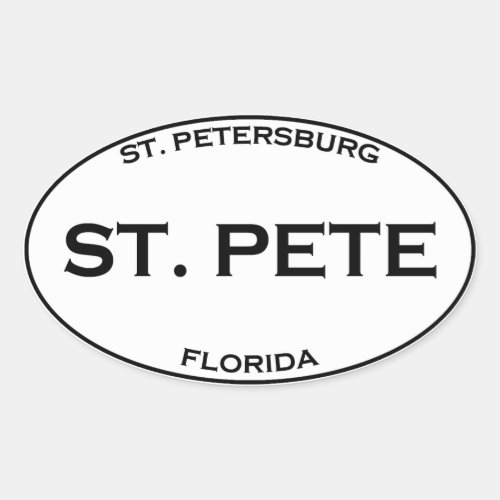 ST PETE _ St Petersburg Florida Oval Sticker
